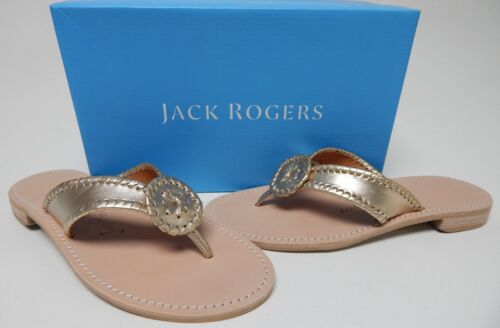 Jack Rogers Ro Sz US 9.5 M Women's Leather T-Strap Sandals Platinum 16320110SA01
