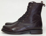 Frye Veronica Combat Size 9 M Women's Leather Ankle Boots Dark Brown 3476276-DBN