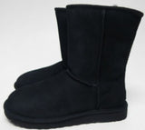 UGG Classic Short II Size US 6 M EU 37 Women's Suede Winter Boots Black 1016223