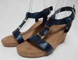 A2 by Aerosoles Plush Nite Sz 10 M Women's Strappy High Wedge Sandals Dark Blue