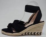 Bandolino Jenna 2 Size 7.5 M Women's Espadrille Ankle Strap Wedge Sandals Black