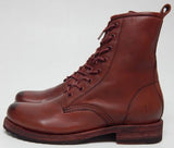 Frye Veronica Combat Sz US 8 M Women's Leather Ankle Boots Red Clay 3470322-RDC