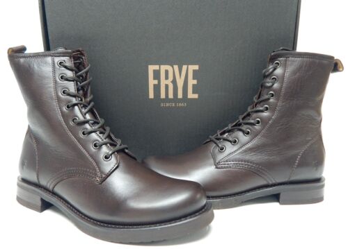 Frye Veronica Combat Sz 8.5 M Women's Leather Ankle Boots Dark Brown 3476276-DBN