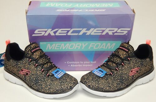 Skechers Summits Party Mix Size 10 M EU 40 Women's Casual Slip-On Shoes Leopard
