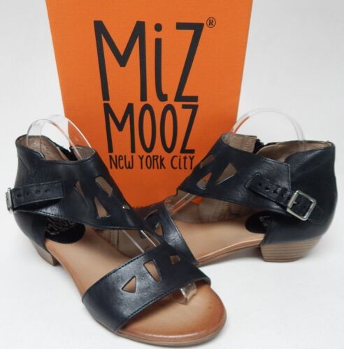 Miz Mooz Current Size EU 38 W WIDE (US 7.5-8) Women's Perf Leather Sandals Black