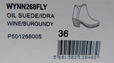 Fly London Idra Size EU 36 (US 5.5-6 M) Women's Oil Suede Ankle Booties Burgundy
