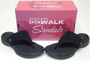 Skechers Go Walk Smart Charmed Size 6 M EU 36 Women's Slide Thong Sandals Black