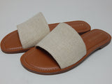 Jack Rogers Sabrina Size US 10 M Women's Leather Slide Flat Sandals Natural