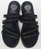 Vince Camuto Rallsan Size 9 M EU 40 Women's Suede Espadrille Slide Sandals Black