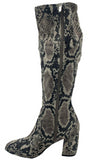 Marc Fisher Lella Size US 5 M Women's Wide Calf Knee-High Boots Snake Gray Multi