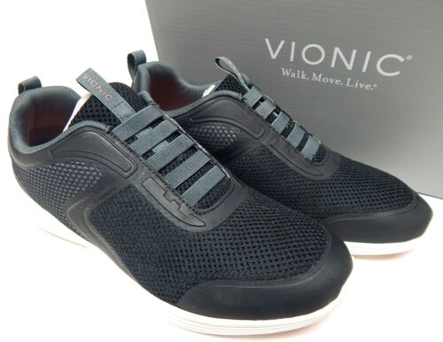 Vionic Reign Sz US 9.5 M EU 41.5 Women's Slip-On Gore Laced Walking Shoes Black