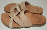 Earth Origins Ossi Sz 7.5 M EU 38.5 Women's Leather Strappy Slide Sandals Wheat - Texas Shoe Shop