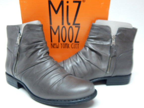 Miz Mooz Lucy Sz EU 40 W (US 9-9.5 W WIDE) Womens Leather Ankle Booties Graphite
