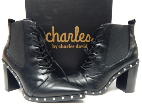 Charles David Debate Size US 10 M Women's Pointed Toe Studded Ankle Bootie Black