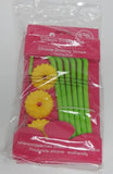 Kochblume 6-Pcs Silicone Drinking Straws & Flowers Set with Cleaning Brush Green