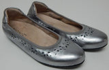 Vionic Geneva Metallic Sz 5 M EU 36 Women's Perf Leather Ballet Flat Shoe Pewter