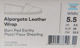 TOMS Alpargata Leather Wrap Sz 5.5 M EU 36 Women's Loafers Barn Red Earthy Plaid