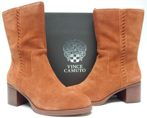 Vince Camuto Zelcinna Size 9 M EU 40 Womens Water-Repel Suede Boots Warm Caramel
