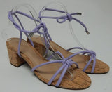 Schutz Suzy Mid Block Size US 8.5 M (B) Women's Lace Strap Sandals Smoky Grape