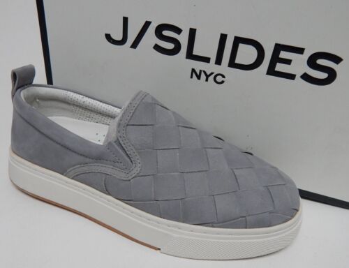 J/Slides Junior Sz US 8.5 M Women's Nubuck Woven Slip-On Shoes Loafer Light Gray
