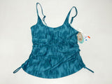 prAna Melody Size Small (S) Scoop Neck Shirred Sides Tankini Top Deep Verde Ikat