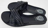 Vince Camuto Erindra Size 6 M EU 36.5 Women's Crossband Slide Flat Sandals Black