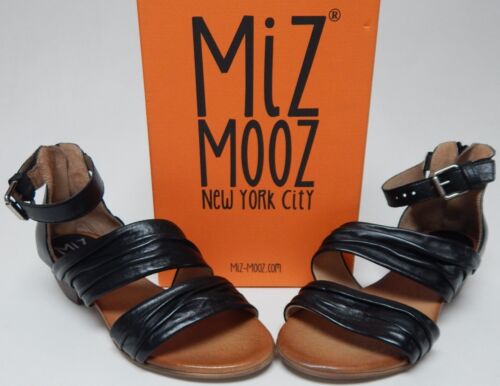 Miz Mooz Cassie Sz EU 38 W WIDE (US 7.5-8) Women's Leather Strappy Sandals Black