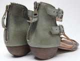 Miz Mooz Cosmo Size EU 38 W WIDE (US 7.5-8) Women's Leather Strappy Sandals Sage