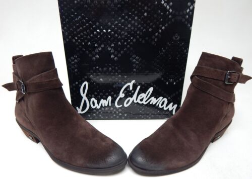 Sam Edelman Polina Size US 8 W WIDE EU 38 Women's Suede Ankle Bootie Cocoa Brown