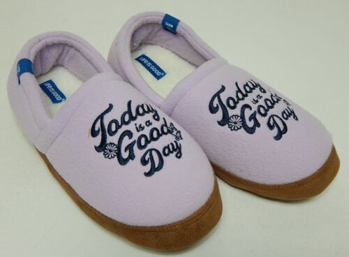 Life is Good Today is a Good Day Size 10 M Women's Fleece Slip-On Slippers Lilac