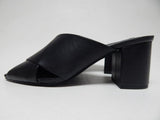 Charles David Size 9.5 M Women's Leather Crossband Peep-Toe Slide Sandals Black