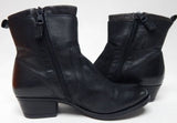 Miz Mooz Bronte Size EU 37 W WIDE (US 6.5-7) Women's Leather Biker Boots Black