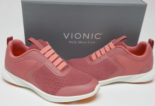 Vionic Reign Sz 9.5 M EU 41.5 Women Slip-On Gore Laced Walking Shoes Dusty Cedar