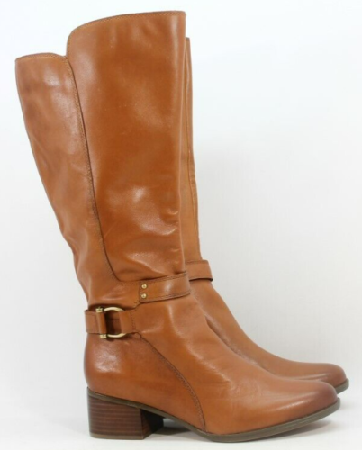 Naturalizer Dane Sz 4 M EU 34 Women's Leather Knee-High Tall Riding Boots Brown