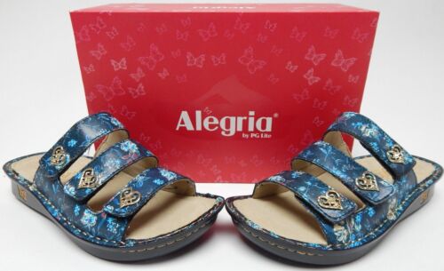 Alegria Audrey Sz 8-8.5 M EU 38 Women's Leather 3-Band Slide Sandals Passionate