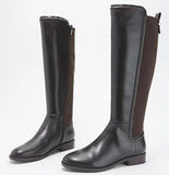 Marc Fisher Shiane Sz 6 M Women's Leather Wide-Calf Tall-Shaft Boots Dark Brown