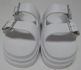 J/Slides Simply Size 9 M Women's Adjustable 2-Strap Platform Slide Sandals White