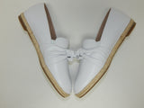 Isaac Mizrahi Live! Sz 7 M Women's Leather Espadrille Slip-On Shoes Bright White