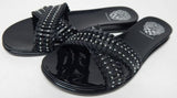Vince Camuto Erindra Size 6 M EU 36.5 Women's Crossband Slide Flat Sandals Black