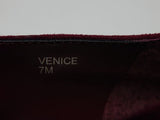 Tahari Venice Size 7 M Women's Suede Casual Slip-On Loafers Burgundy Wine 318206