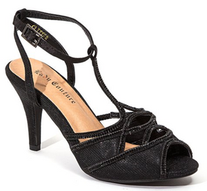 Lady Couture Glitter Size EU 41 (US 10-10.5) Women's Ankle Strap Sandals Black