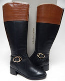Marc Fisher Hailin Size US 7 W WIDE Women's Leather Western Cowboy Boots Black