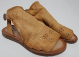 Miz Mooz Fifi Size EU 38 W WIDE (US 7.5-8) Women's Studded Leather Sandals Wheat