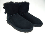 UGG Mini Bailey Bow II Sz US 9 M EU 40 Women's Suede Winter Boots Black 1016501