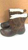 Keen Chester Sz 6 M EU 36 Women's WP Leather Sherpa Lined Snow Boot Black/Brown