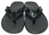 Vionic Tide II Size US 6 M EU 37 Women's Leather Orthotic Thong Sandals Black