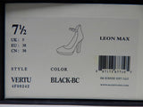Leon Max Vertu Size US 7.5 M EU 38 Women's Leather High Heel Pumps Black 4F08242
