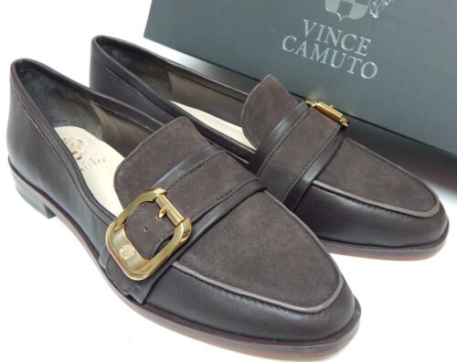 Vince Camuto Cenkanda Sz 11 M EU 43 Women's Suede Loafer Slip-On Shoes Root Beer
