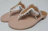Jack Rogers Jackie Sz US 5 M Women's Leather Slide Sandals Cork White 111201SA04