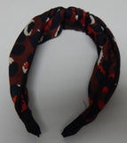 Locks & Mane Fashion Wide Knotted Headband Brown Leopard Print